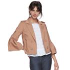 Women's Elle&trade; Crop Flare Sleeve Jacket, Size: 2, Med Brown