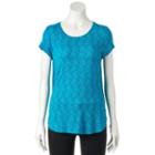 Petite Apt. 9&reg; Scoopneck Tee, Women's, Size: Xs Petite, Turquoise/blue (turq/aqua)