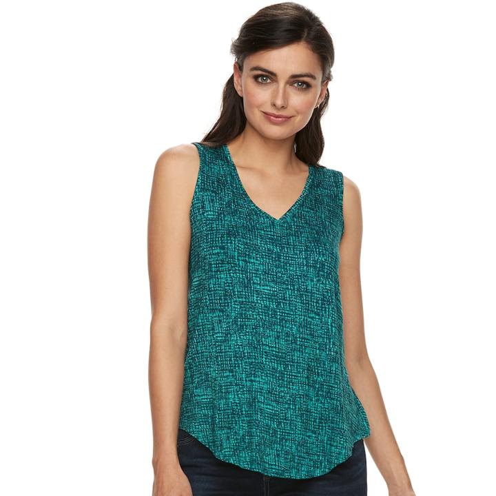 Women's Apt. 9&reg; V-neck Tank, Size: Medium, Dark Green