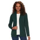 Women's Croft & Barrow&reg; Essential Open Front Cardigan, Size: Large, Dark Green