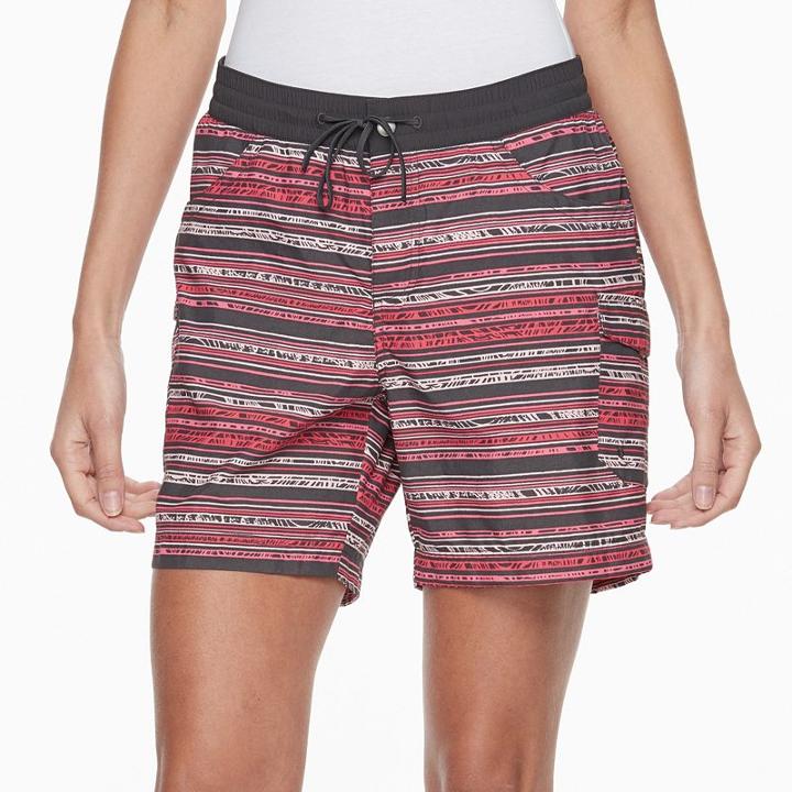 Women's Columbia Amberley Stream Striped Cargo Shorts, Size: Large, Brt Pink