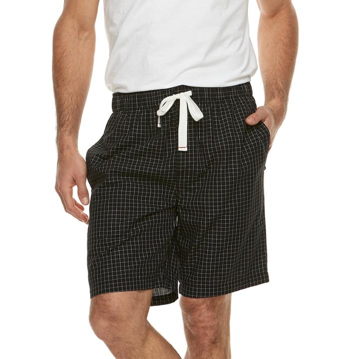 Men's Fruit Of The Loom Signature Woven Lounge Shorts, Size: Medium, Black