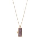 Rectangle Simulated Drusy Locket Necklace, Women's, Med Pink