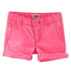 Girls 4-8 Oshkosh B'gosh&reg; Solid Twill Rolled Cuff Shorts, Girl's, Size: 6x, Pink