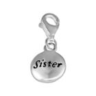 Personal Charm Sterling Silver Sister Charm, Women's, Grey