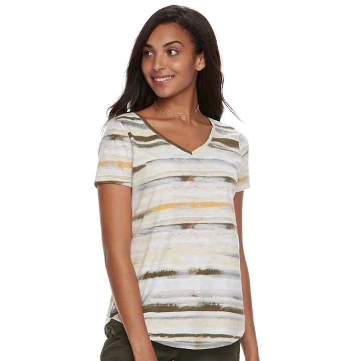 Women's Sonoma Goods For Life&trade; Essential V-neck Tee, Size: Large, Yellow