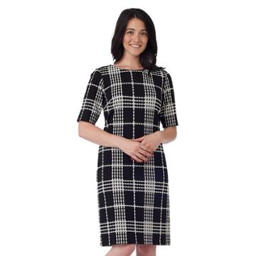 Women's Ile New York Plaid Shift Dress, Size: 16, Black