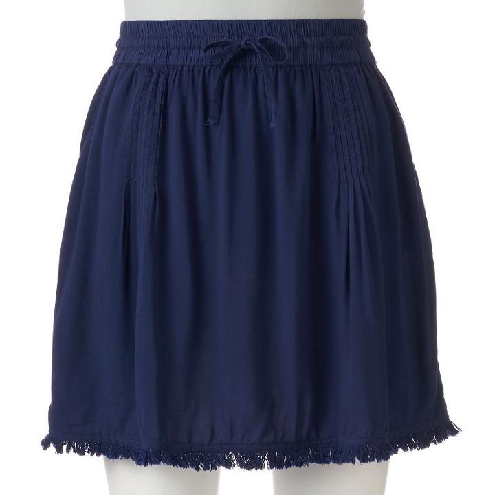Women's Sonoma Goods For Life&trade; Pintuck Skirt, Size: Xxl, Dark Blue