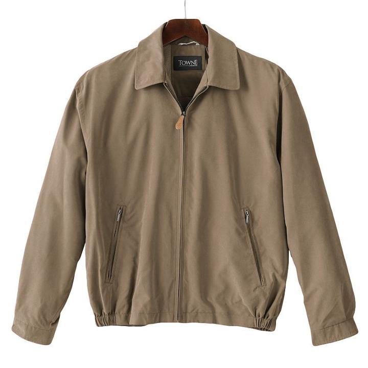 Big & Tall Towne By London Fog Microfiber Golf Jacket, Men's, Size: L Tall, Beige Oth
