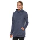 Women's Tek Gear&reg; Fleece Raglan Tunic Hoodie, Size: Medium, Dark Blue