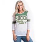 Women's Milwaukee Bucks Athletic Burnout Tee, Size: Large, White