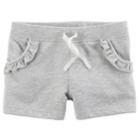 Girls 4-8 Carter's Ruffled French Terry Shorts, Size: 4-5, Grey