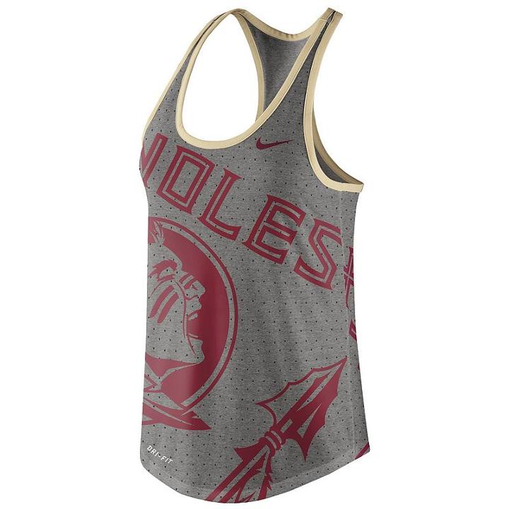Women's Nike Florida State Seminoles Dri-blend Tank, Size: Large, Dark Grey