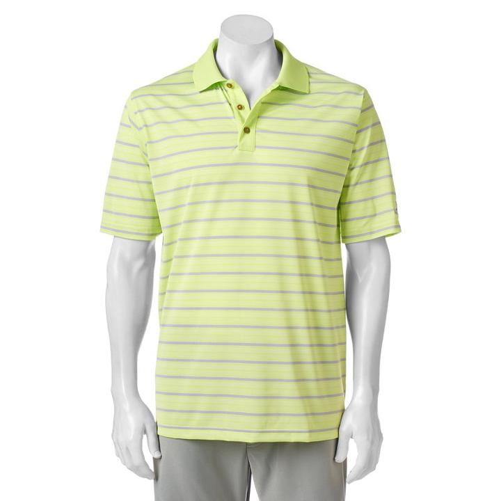Men's Pebble Beach Classic-fit Striped Performance Golf Polo, Size: Xl, Green