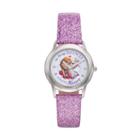 Disney's Frozen Anna & Elsa Strong Bond Strong Heart Girls' Leather Watch, Purple