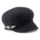 Women's Betmar Rhinestone Cadet Hat, Black