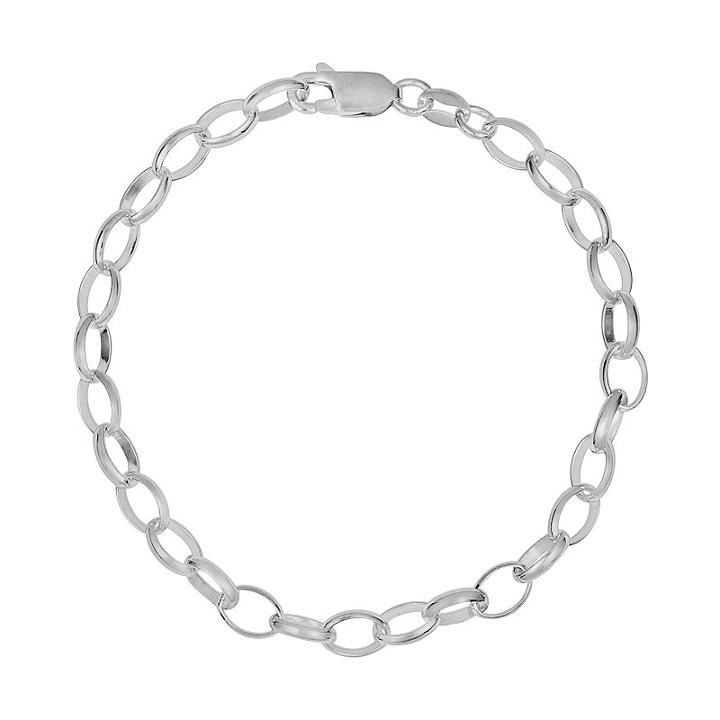 Sterling Silver Rolo Chain Bracelet - 8-in, Women's, Multicolor