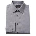 Men's Apt. 9&reg; Modern-fit Patterned Stretch Dress Shirt, Size: 18 36/37, Grey