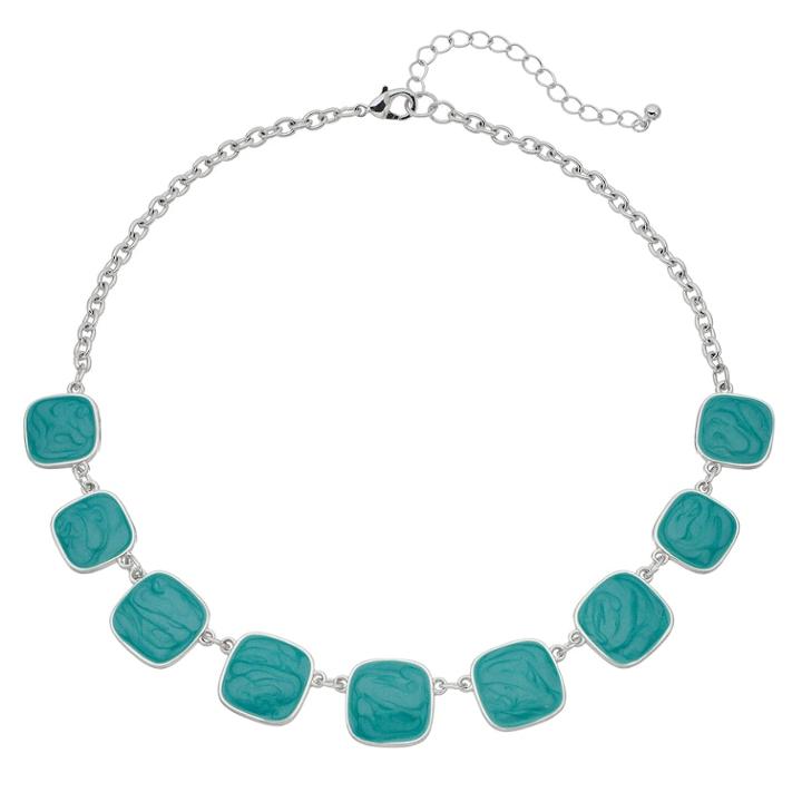 Colorful Link Statement Necklace, Women's, Turq/aqua