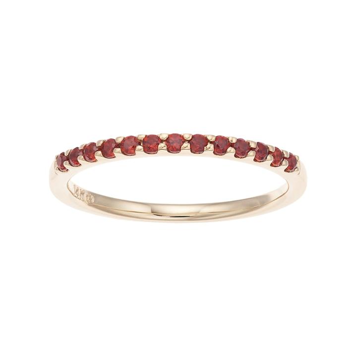 Boston Bay Diamonds 14k Gold Garnet Stack Ring, Women's, Size: 7, Red