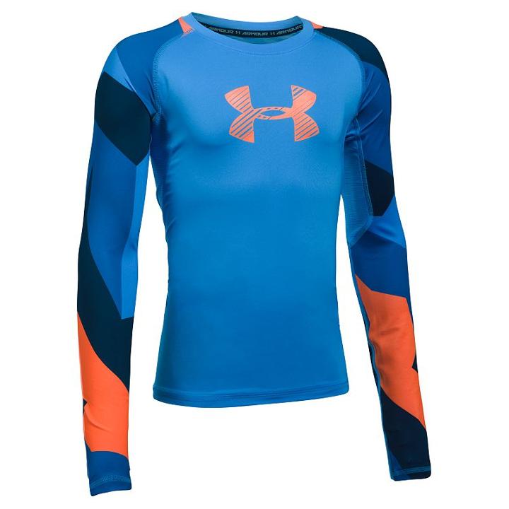 Boys 8-20 Under Armour Logo Performance Tee, Size: Small, Mako Blue Magma