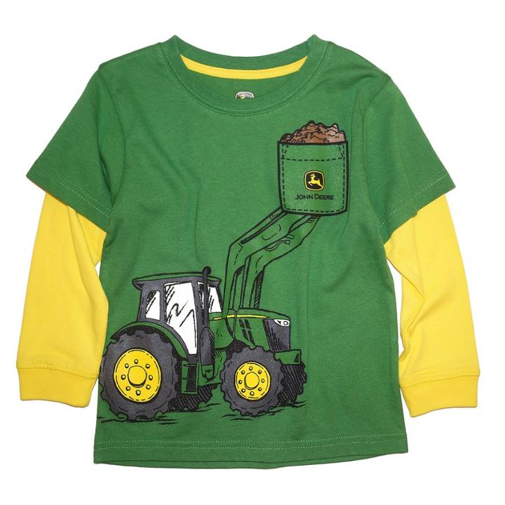 Baby Boy John Deere Tractor Mock-layered Graphic Tee, Size: 18 Months, Green