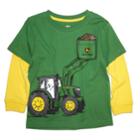 Baby Boy John Deere Tractor Mock-layered Graphic Tee, Size: 18 Months, Green