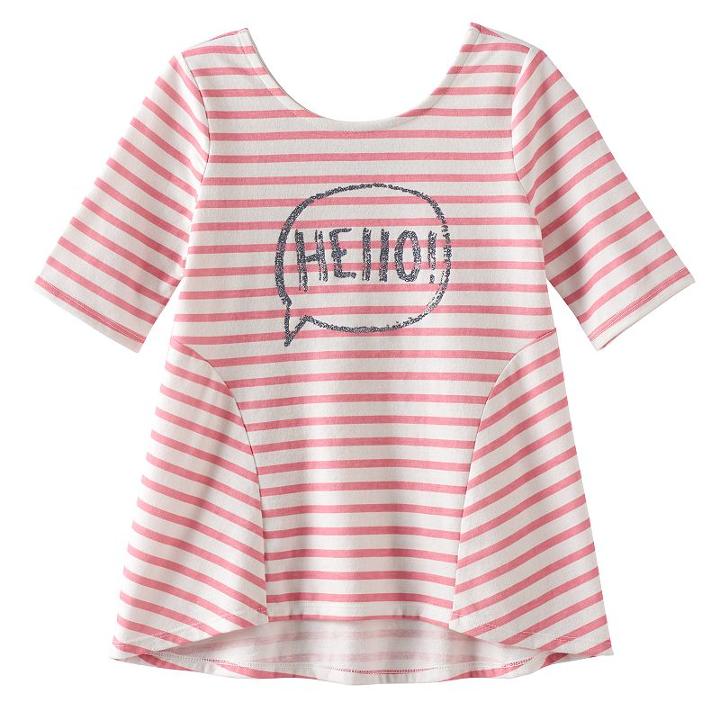 Girls 4-10 Jumping Beans&reg; Pieced High-low Graphic Tunic, Size: 8, White Oth