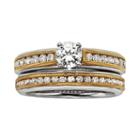Round-cut Igl Certified Diamond Engagement Ring Set In 14k Gold Two Tone (1 1/4 Ct. T.w.), Women's, Size: 8.50, White