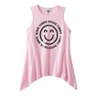 Girls 7-16 Pop Up X Kind Campaign Kind Vibes Good Times Smiley Face Sharkbite Hem Tank Top, Girl's, Size: Xl, Med Pink