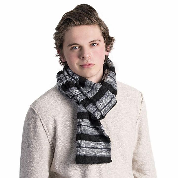 Men's Muk Luks Reversible Striped Scarf, Black