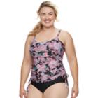 Plus Size Croft & Barrow&reg; D-cup Drawstring Tankini Top, Women's, Size: 22 W, Med Pink