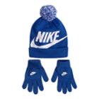 Boys 8-20 Nike Swoosh Beanie & Gloves Set, Med Blue