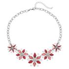 Flower Link Necklace, Women's, Light Pink