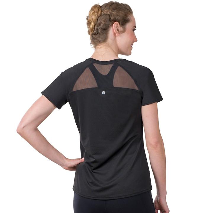 Women's Soybu Endurance Peek-a-boo Racerback Short Sleeve Tee, Size: Xs, Black