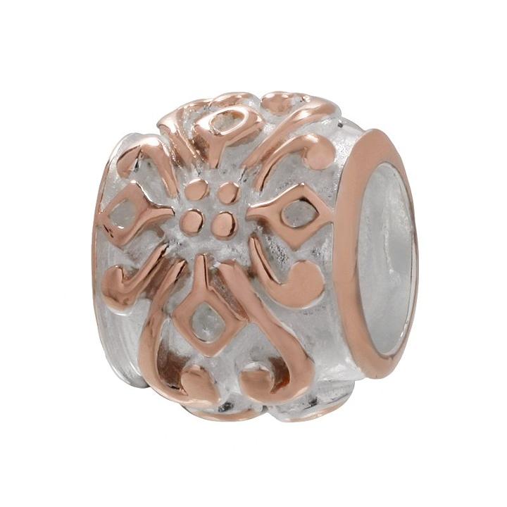Individuality Beads 14k Rose Gold Over Silver And Sterling Silver Flower Bead, Women's, Multicolor