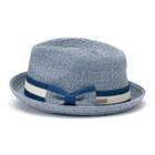 Betmar Joanne Striped Band Fedora, Women's, Med Blue