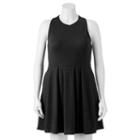 Juniors' Plus Size So&reg; Textured Skater Dress, Girl's, Size: 3xl, Black