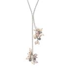 Lyric Sterling Silver Freshwater Cultured Pearl Cluster And Diamond Accent Lariat Necklace, Women's, Multicolor