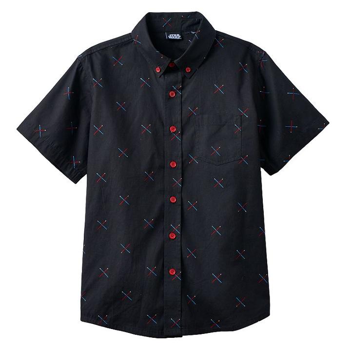 Boys 8-20 Star Wars Light Saber Button-down Shirt, Boy's, Size: Small, Black