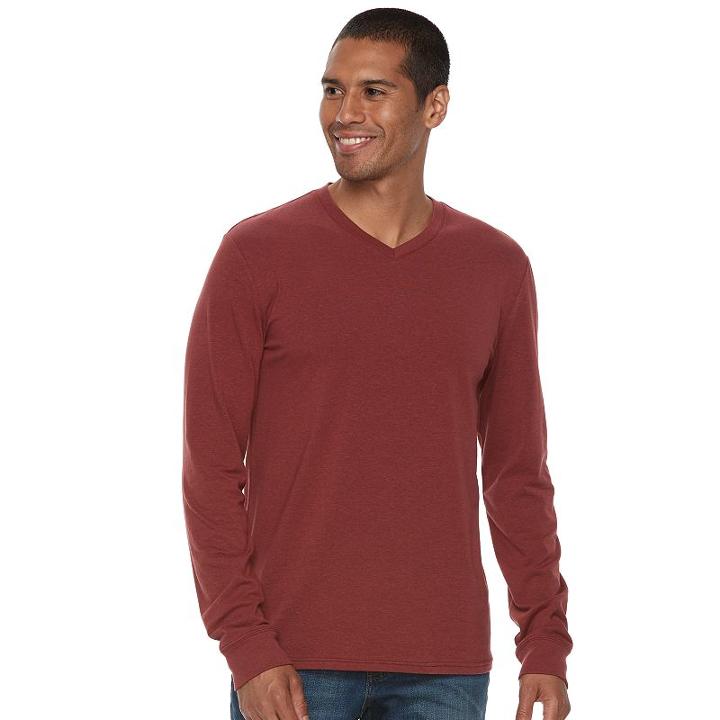 Men's Sonoma Goods For Life&reg; Classic-fit Flexwear V-neck Tee, Size: Large, Med Red
