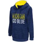 Women's Campus Heritage Michigan Wolverines Throw-back Pullover Hoodie, Size: Large, Dark Blue