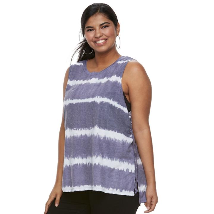 Juniors' Plus Size So&reg; Lace-up Side Tank, Teens, Size: 2xl, Blue (navy)