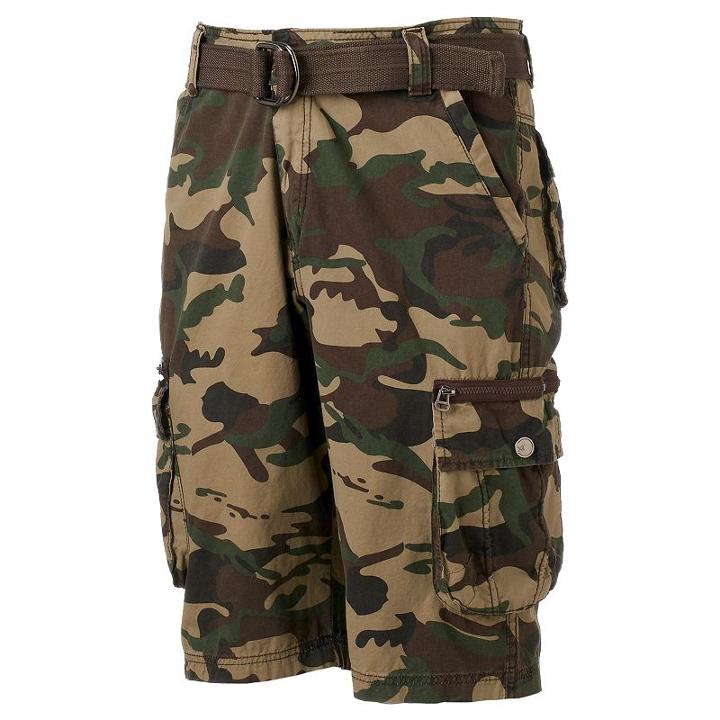 Men's Xray Belted Cargo Shorts, Size: 40, Beig/green (beig/khaki)