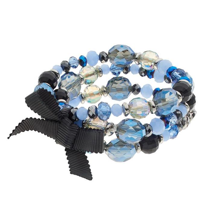 Simply Vera Vera Wang Blue Beaded Stretch Bracelet Set, Women's, Multicolor