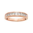 14k Rose Gold 1 Carat T.w. Igl Certified Diamond Anniversary Ring, Women's, Size: 6.50, White