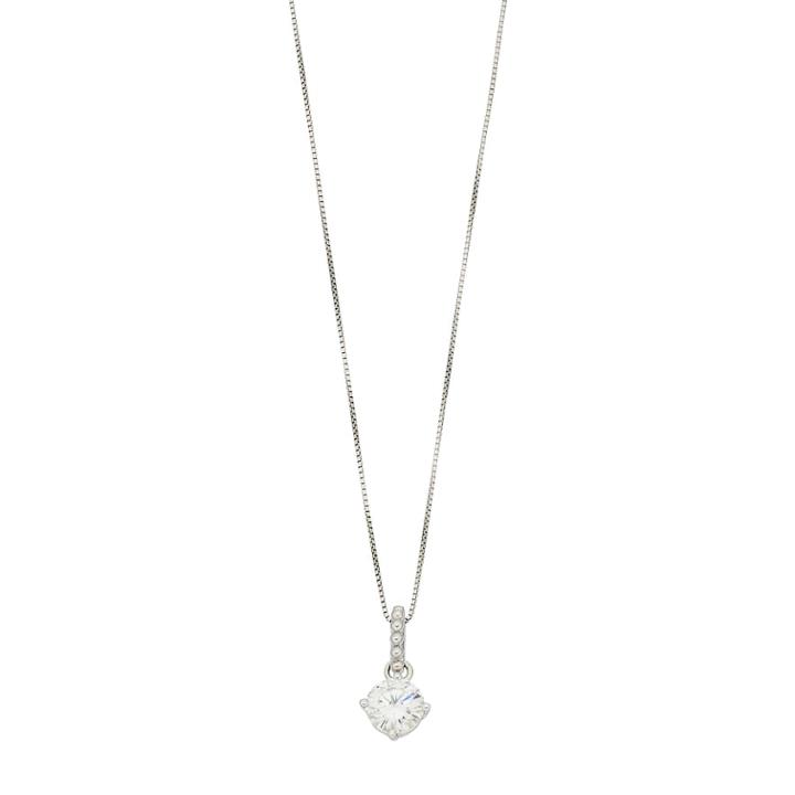 Forever Brilliant 14k White Gold 3/4 Carat T.w. Lab-created Moissanite Solitaire Pendant, Women's, Size: 18