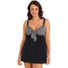Women's Great Lengths Diamond Link Tummy Slimmer Bow Swimdress, Size: 10, Oxford