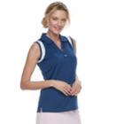 Women's Pebble Beach Collared Sleeveless Polo, Size: Large, Med Blue