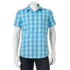 Men's Apt. 9&reg; Slim-fit Patterned Stretch Button-down Shirt, Size: Med Slim, Blue (navy)
